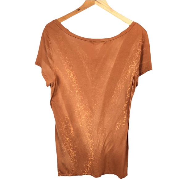 Buckle Gilded Intent Splattered Bleach Dyed Split Short Sleeve Relaxed Shirt XS - Picture 4 of 8